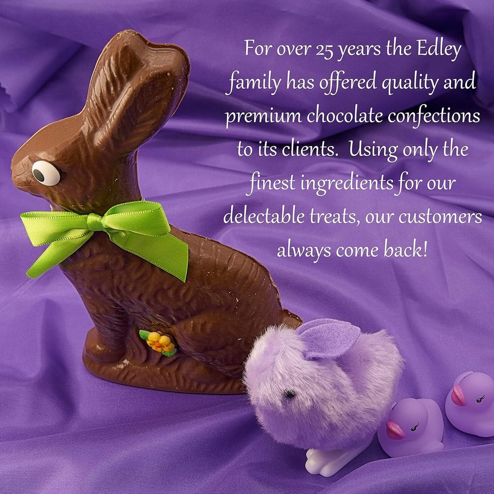 Large Solid Chocolate Easter Bunny - 1/2 lb 8 oz Hand Made Chocolate Bunny Ea...