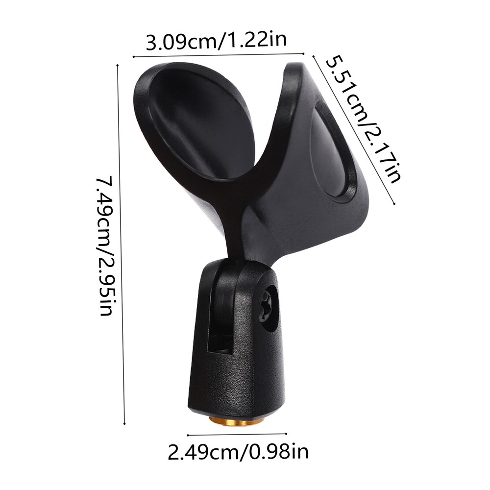 2pcs Universal Microphone Clips Black Microphone Mic Clip Holders