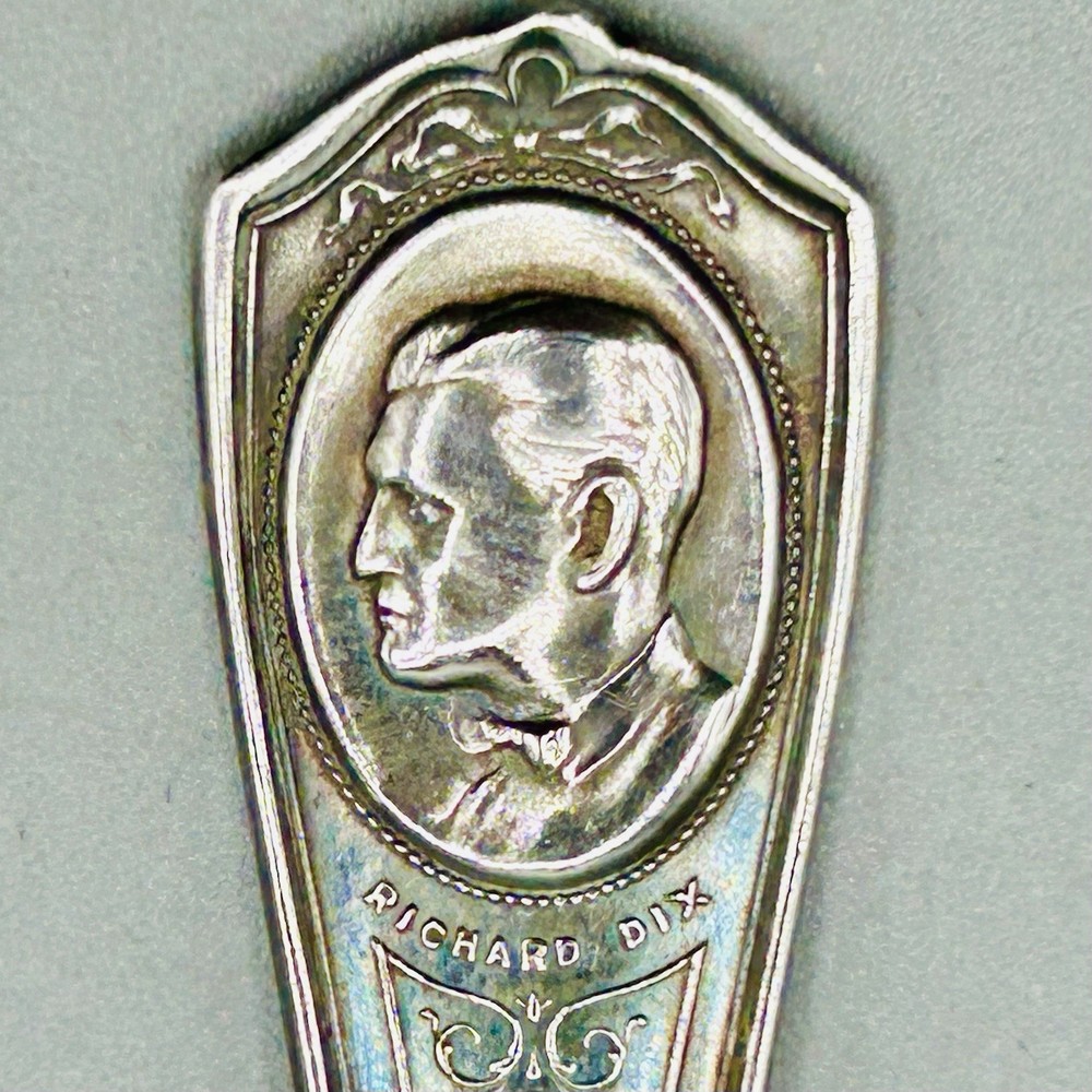 Silent Film Star RICHARD DIX Sterling Silverplate Spoon w image & signature