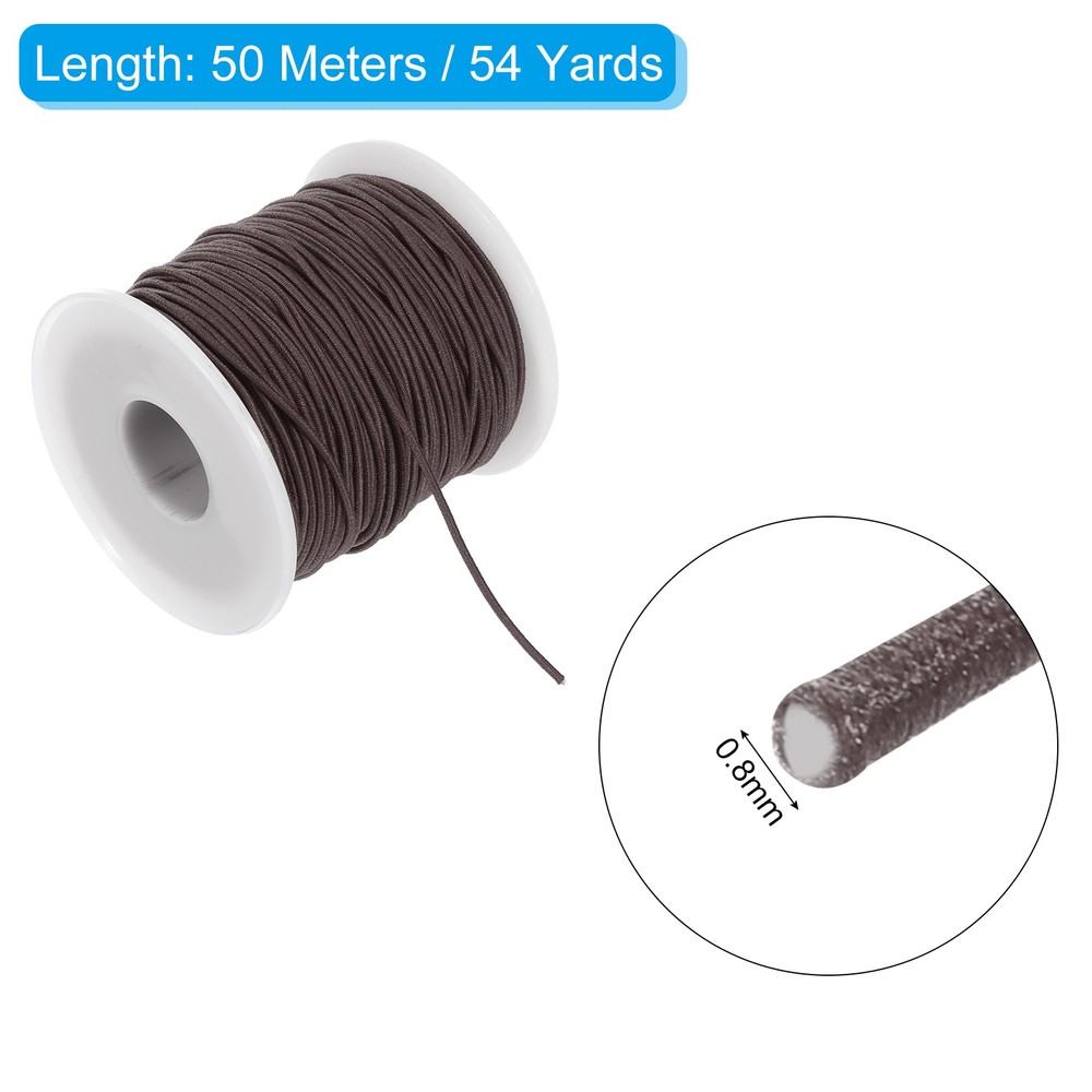 0.8mm 54 Yards Elastic String Cord Elastic Thread Beading String Cord, Brown