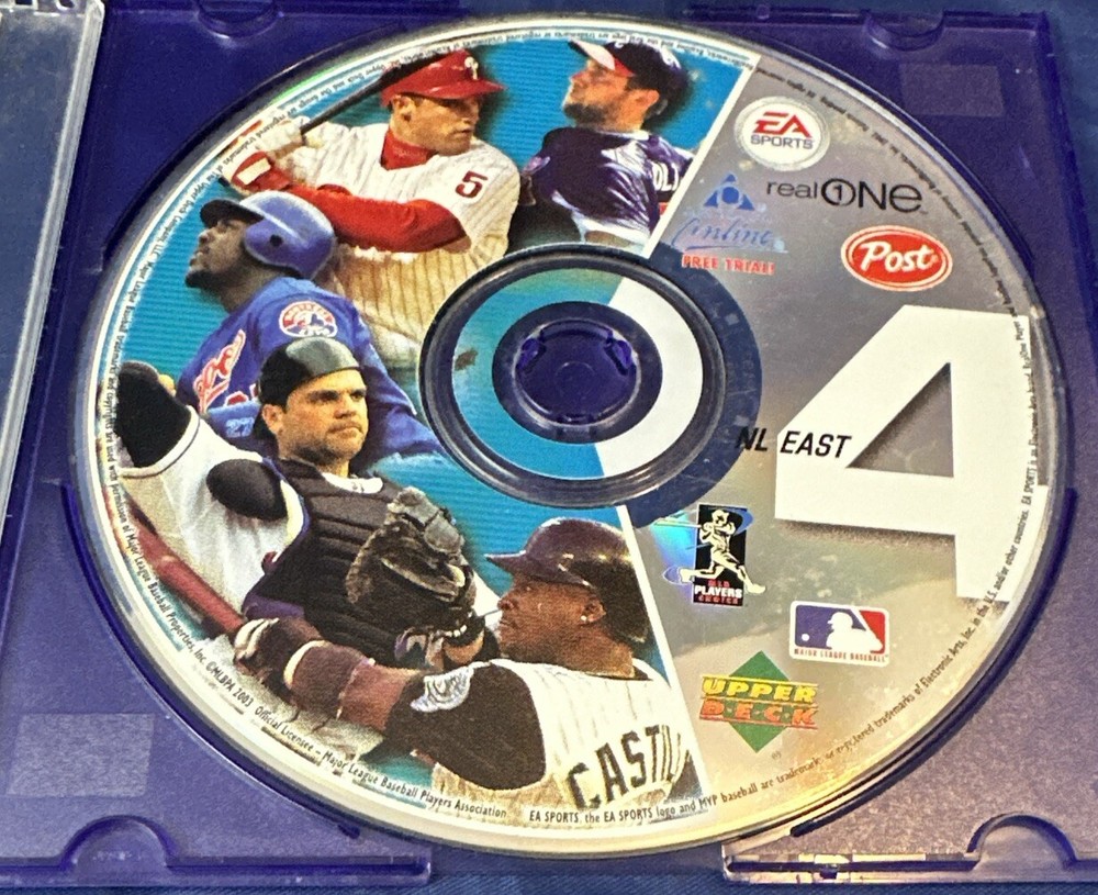 MLB Baseball NL East 2003 Virtual Cards Game Disc 4 Post Cereal Upper Deck & EA