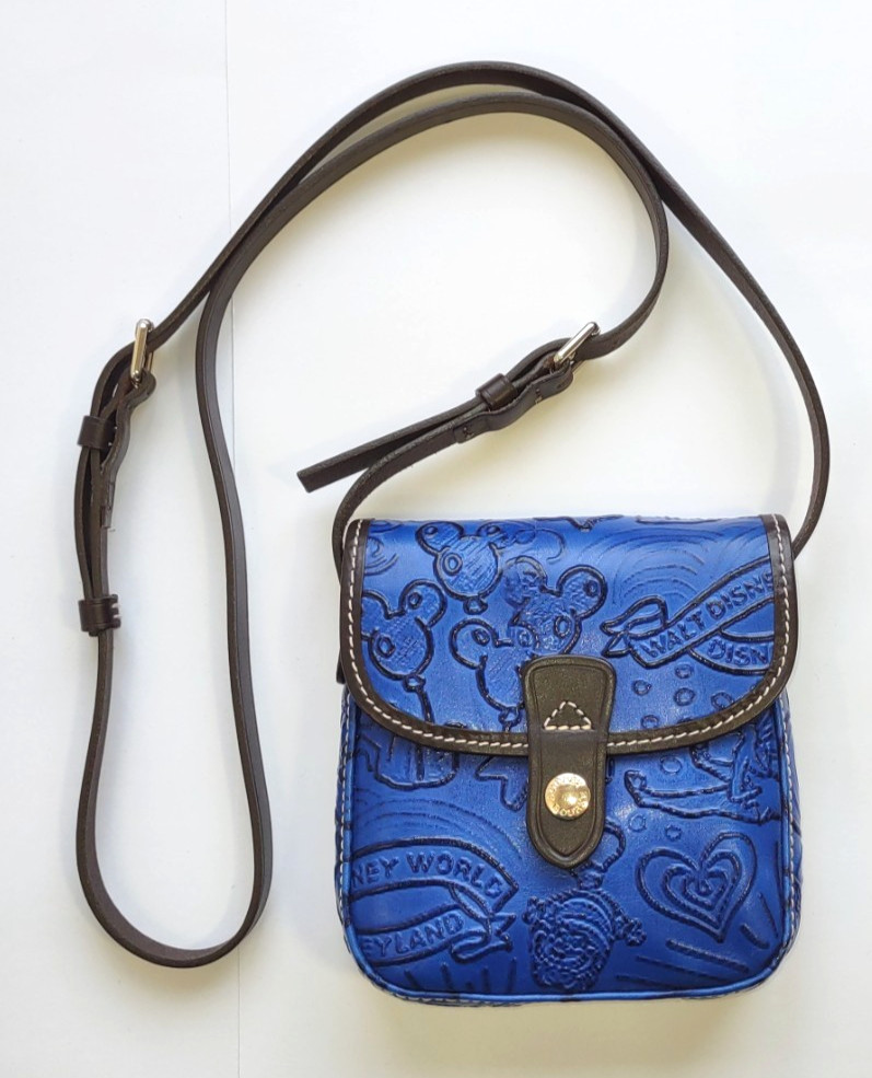 Dooney & Bourke x Disney Sketch Embossed Leather Crossbody Handbag Blue/Brown