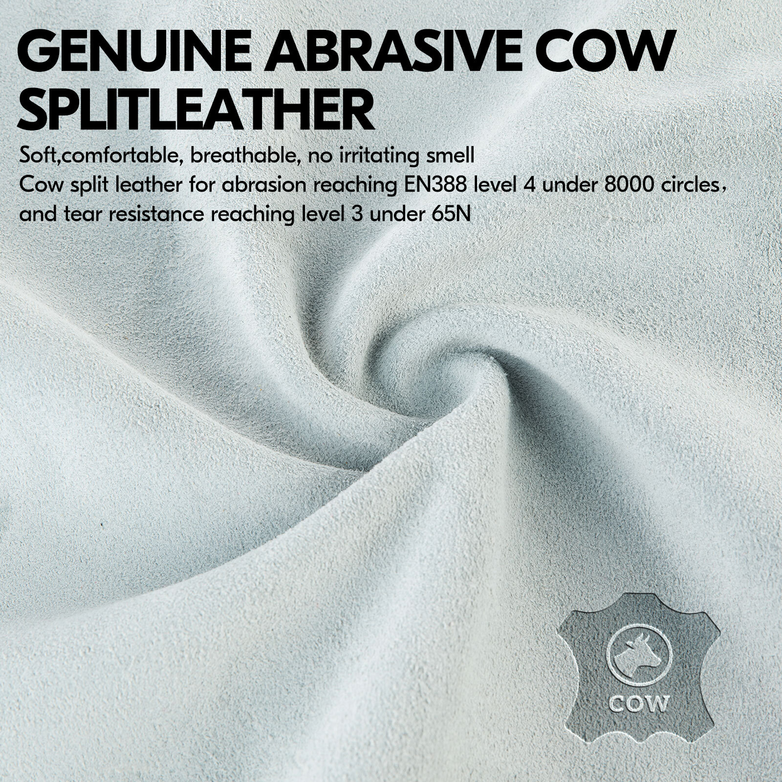 Vgo 1Pair Cow Split Leather Work/ Driver Gloves, Garden Gloves(CB3501-Blue)