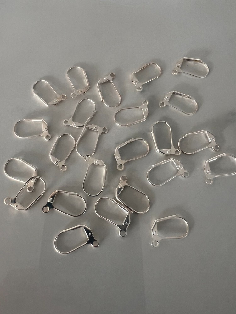 Silver earring findings lot