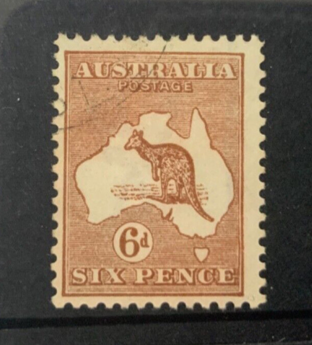 KANGAROO:   6d  BROWN  3rd WMK    CTO NO GUM.