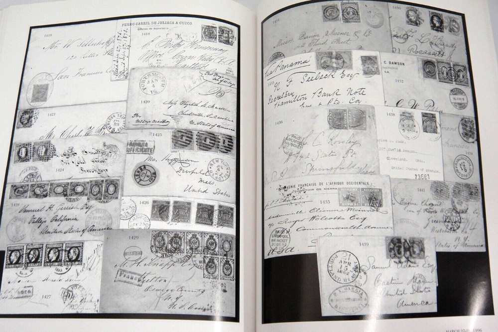 Siegel Auction Catalog w Prices Realized To & From Covers Cutts Collection 1996