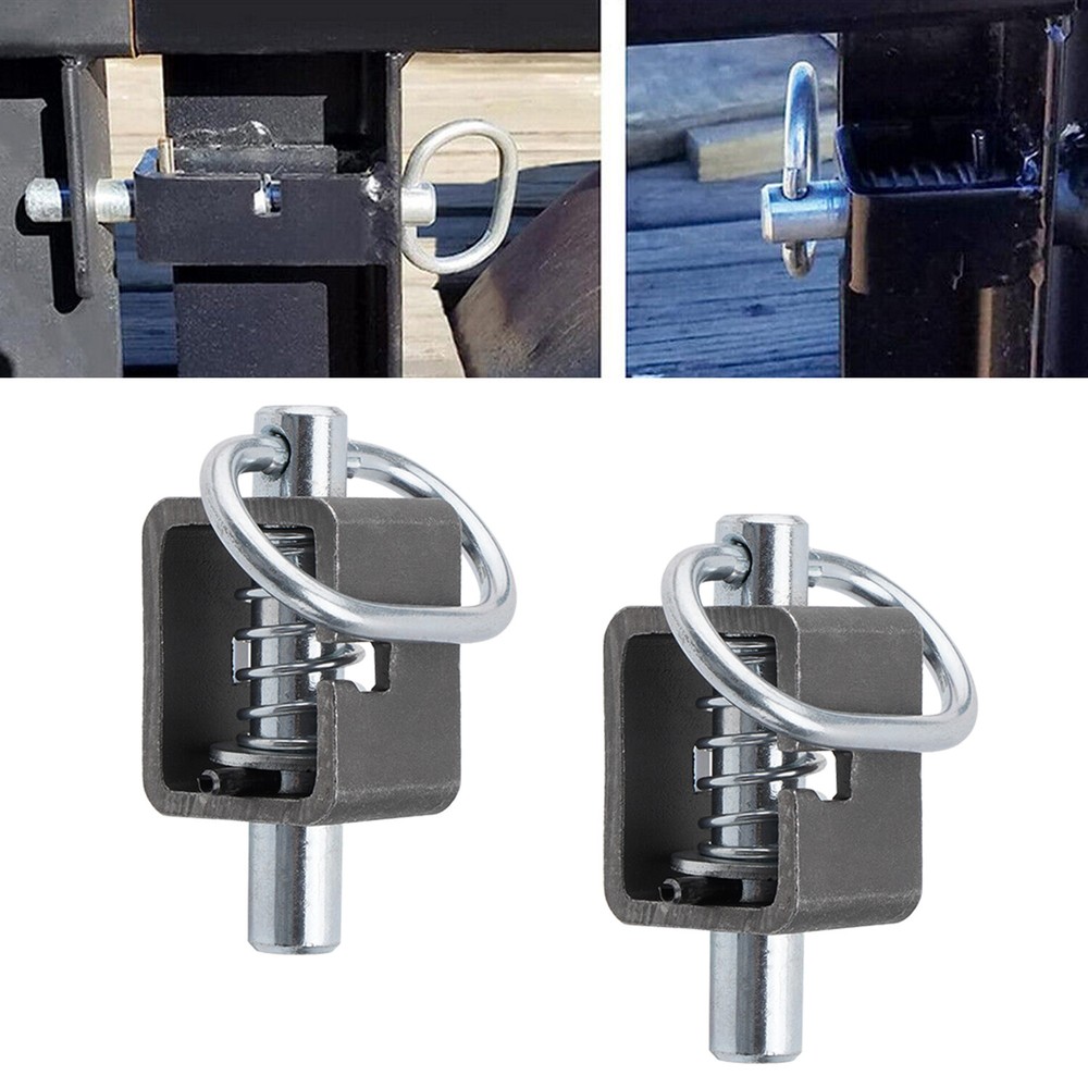 SPARKWHIZ (2) Universal Spring Trailer Gate Weld-On Spring Latch Lock Assembly