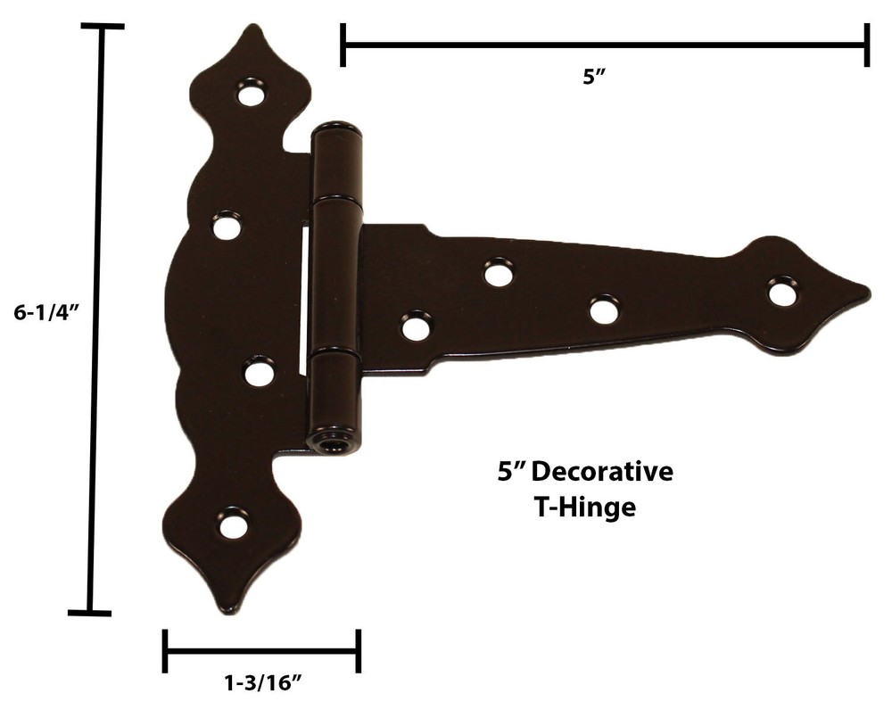 Shed Door Hardware 5" Decorative Hinges T Handle Gate Hardware