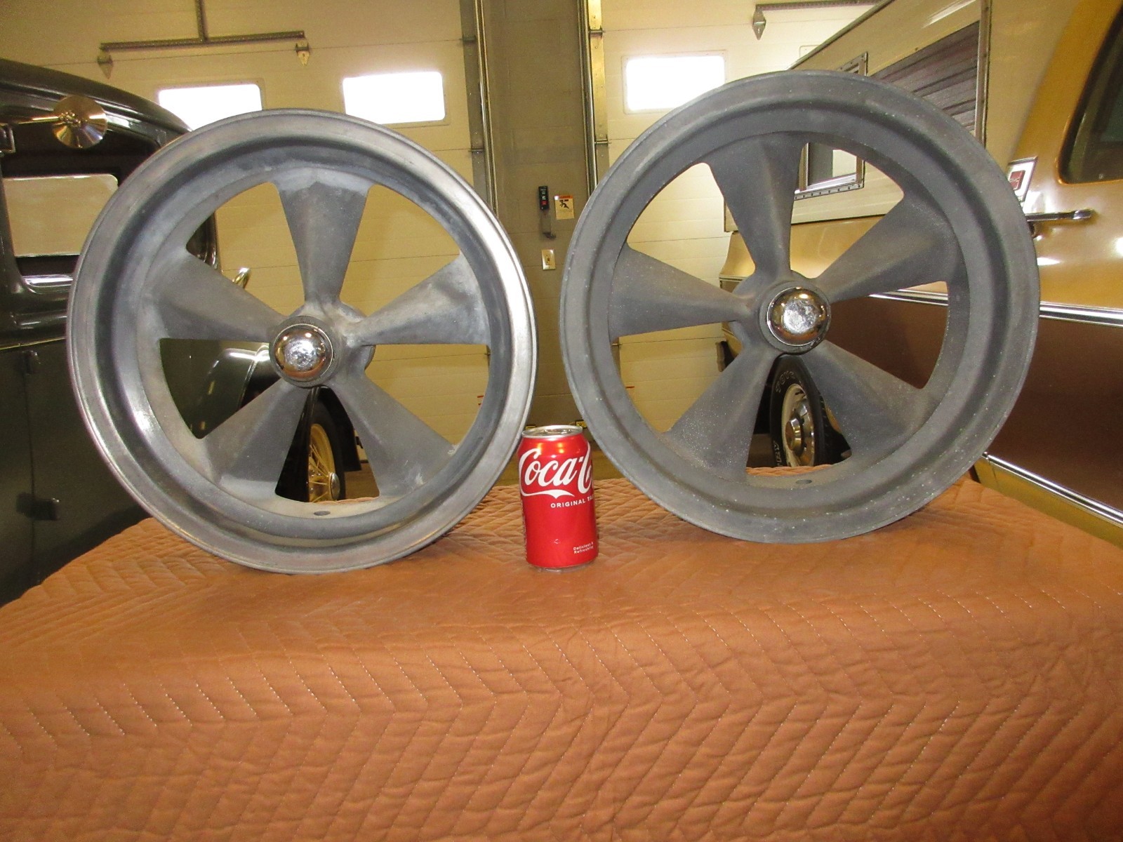 MAGNESIUM WHEEL DRAG STRIP RACE CAR SPINDLE MOUNT 15X4 HISTORIC 1959 Orig. Boxes