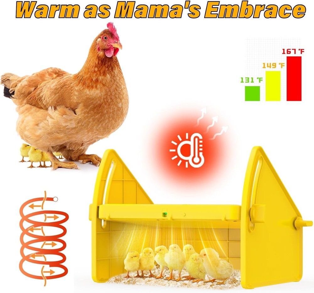 Heating Brooder Plate for Chicks Ducklings, Adjustable 3 Levels Temperature B...
