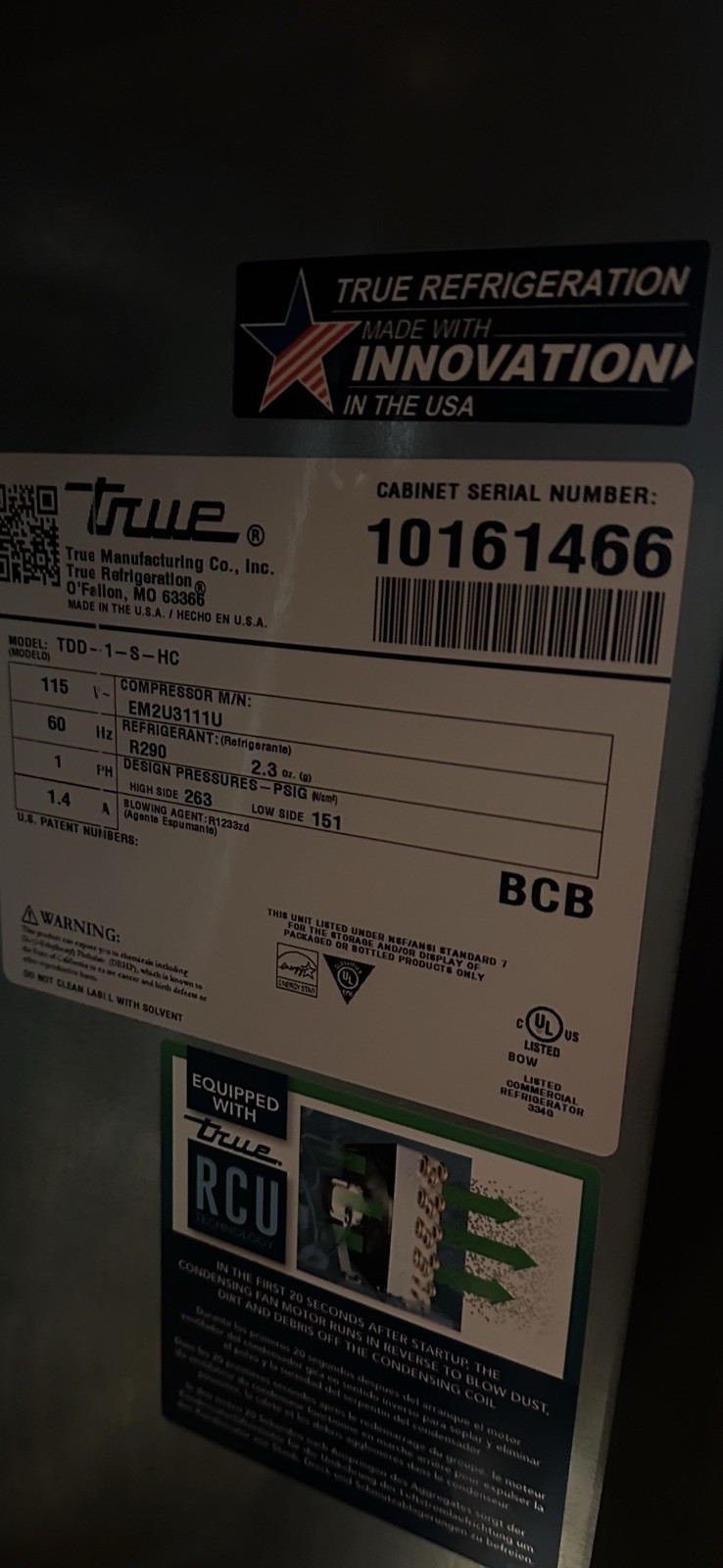 True Commercial Single Tap Kegerator Stainless Steel