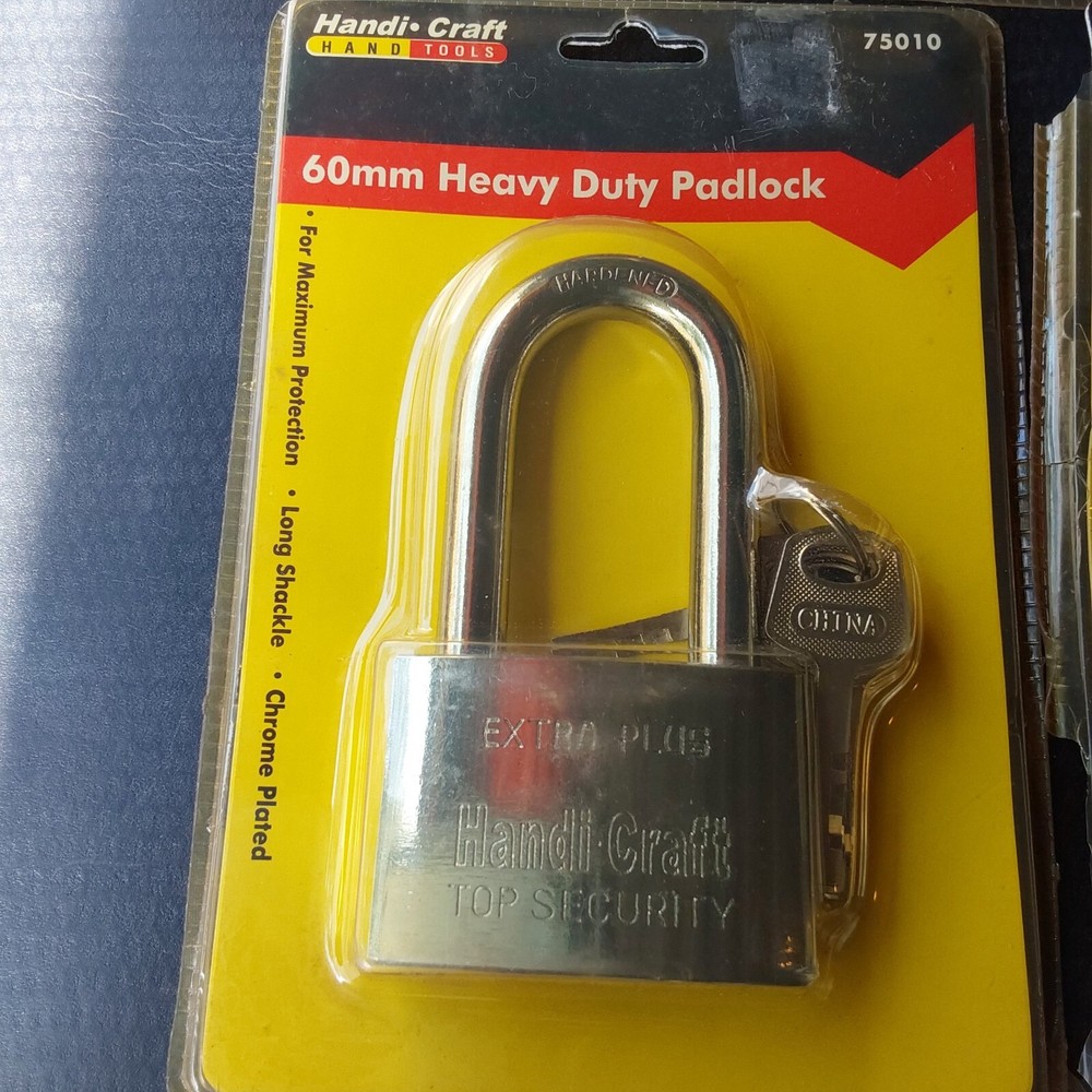 High Security Padlock with 3 Keys - 60mm Heavy Duty Padlocks Storage