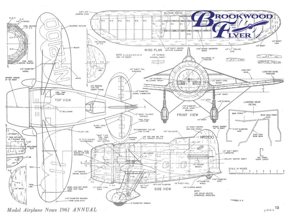 GEE BEE R-1 PLAN + CONSTRUCTION ARTICLE to Build a 28" UC Scale Model Airplane