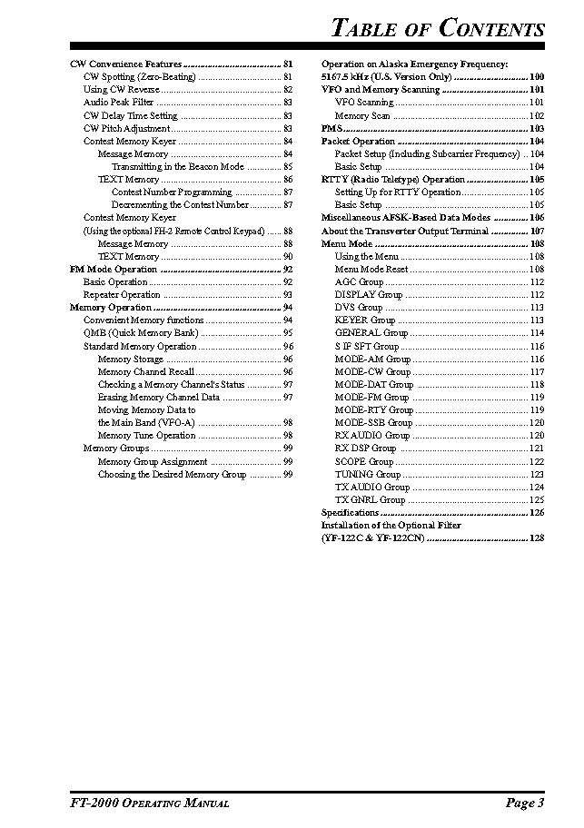 Yaesu FT-2000 Transceiver Instruction Manual Operating Guide Coil Bound