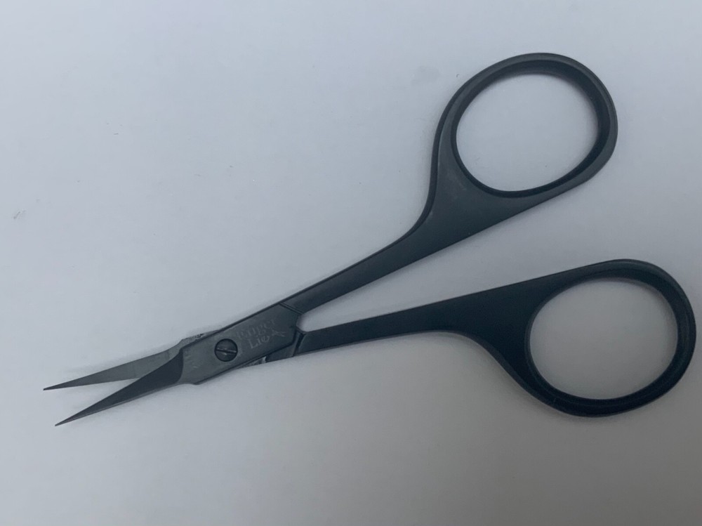 Iris Fly tying Scissors,, Fly tying tools, MATERIALS curved blade 3.5" black