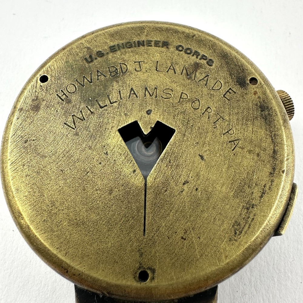 Vintage Engineer Corps Cruchon & Emon Brass Prismatic Compass Solid Brass Works