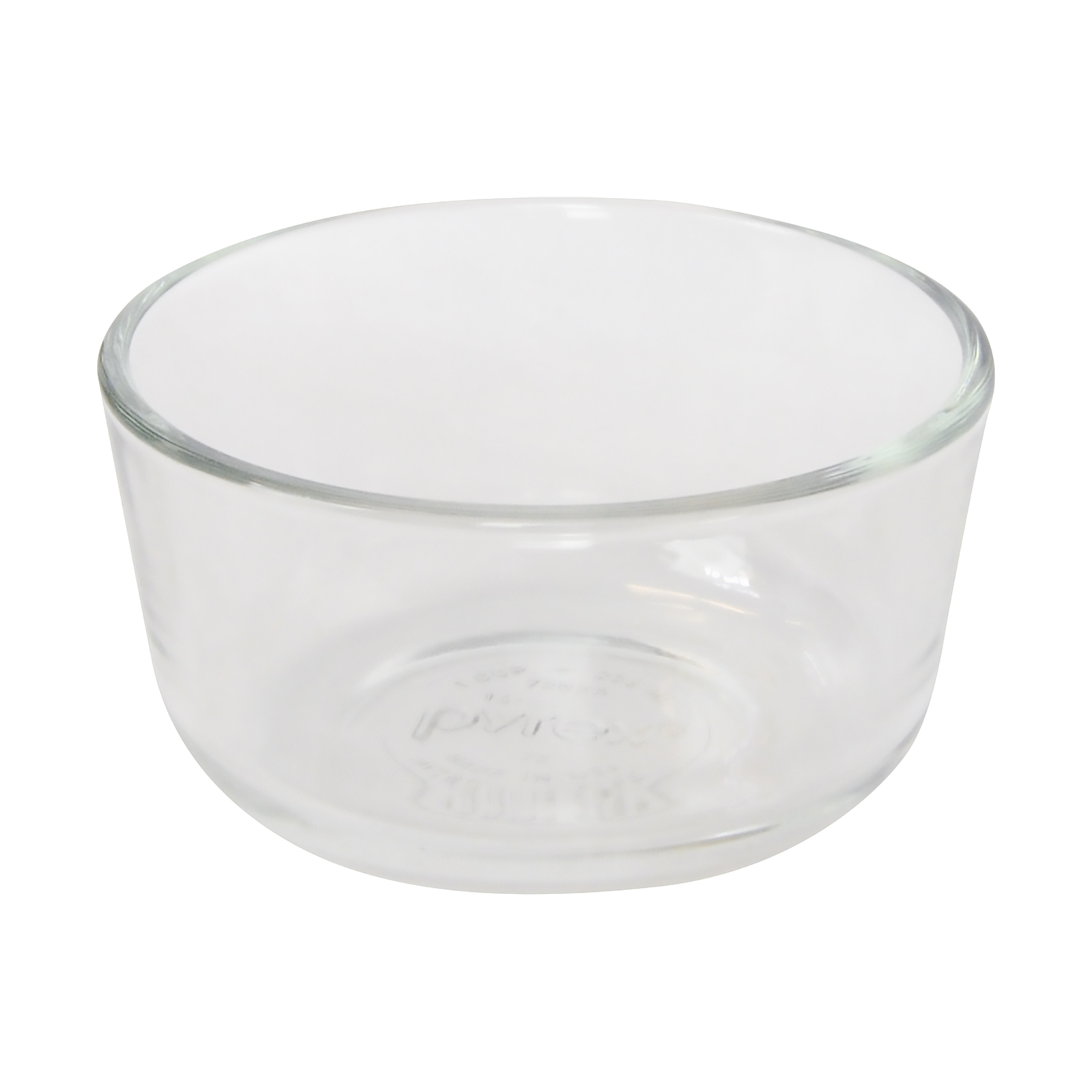 Pyrex (2) 7202 1 Cup Glass Bowls & (2) 7202-PC Green Lids