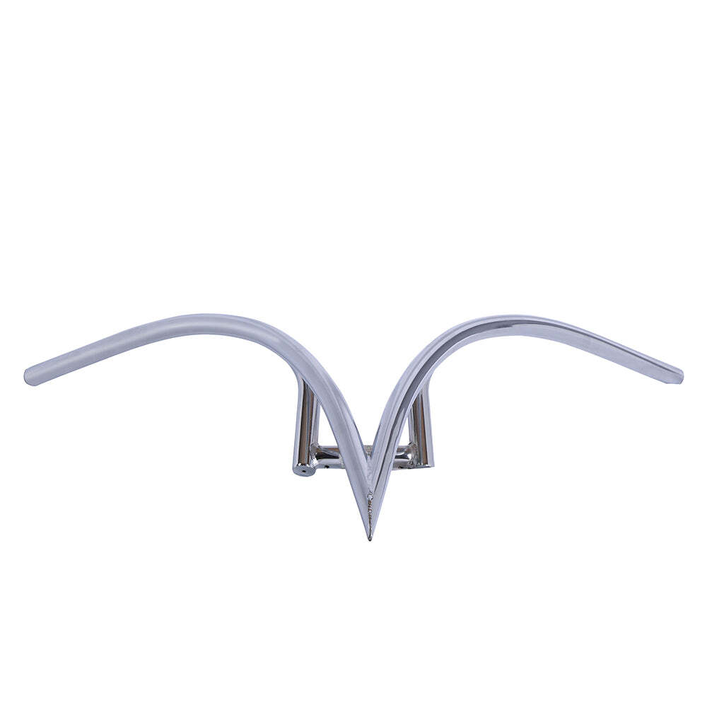 Custom Bicycle Handlebar V-Type Steel Stretch Chopper Fat E-Bikes BLACK CHROME