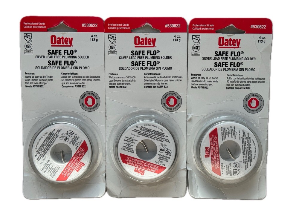 Oatey Safe Flo Lead Free Solder 4oz 3 Pack