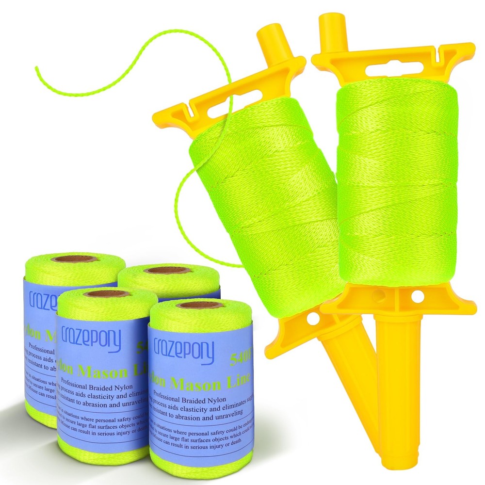 6 Pack Mason Line String, #18 540 Feet 8 Braided Construction Nylon String Li...