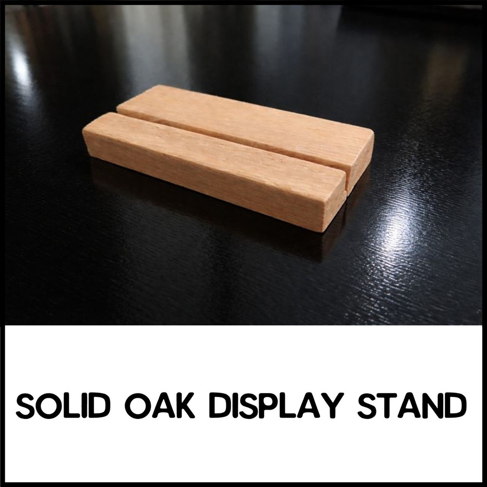 Personalized Laser Engraved Gift Card with Neckalss and Solid Oak Display Stand