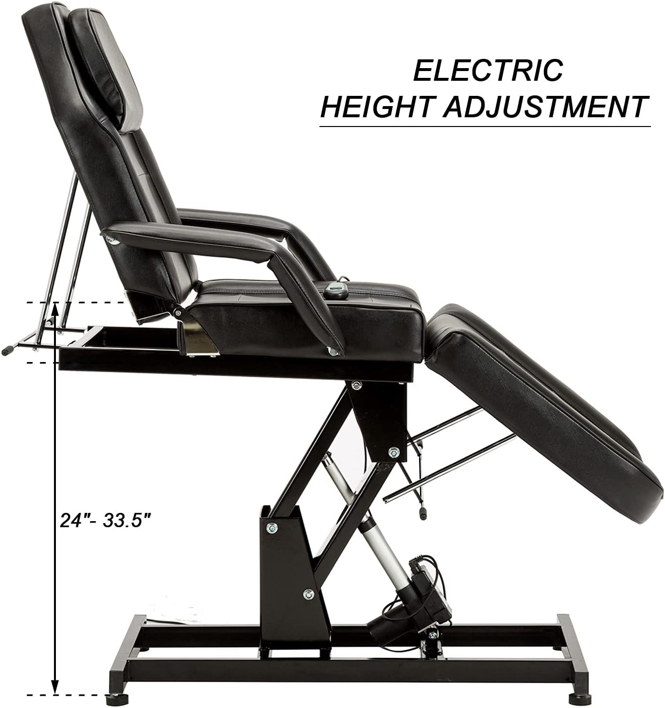 Barber Electric Massage Bed with 1 Motor for Height, Beauty Tattoo Facial Chair