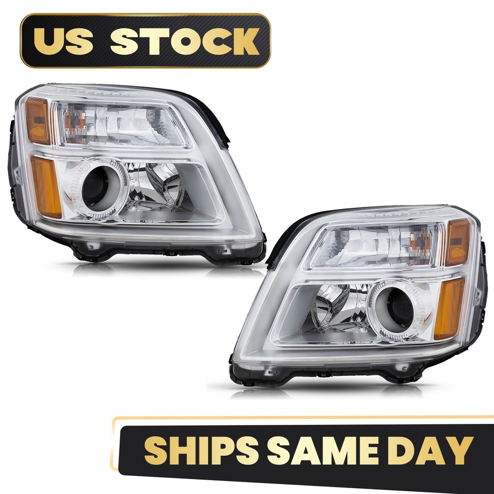 Halogen Headlight For 2016-2017 GMC Terrain SL SLE SLT with Bulb Left+Right Pair