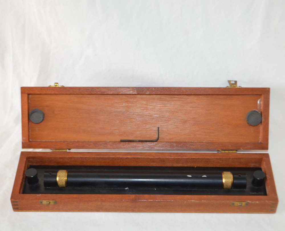 Vintage 12" W H Harling Parallel Rolling Rule Ruler w/Case Drafting Charting
