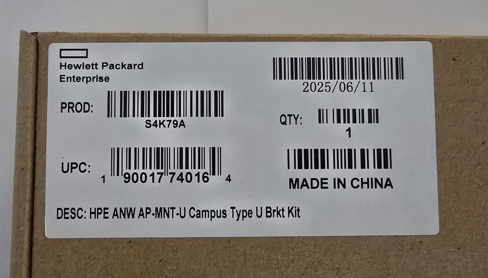 HPE S4K79A Aruba AP‑MNT‑U Campus Access Point Type U Universal Mount Bracket