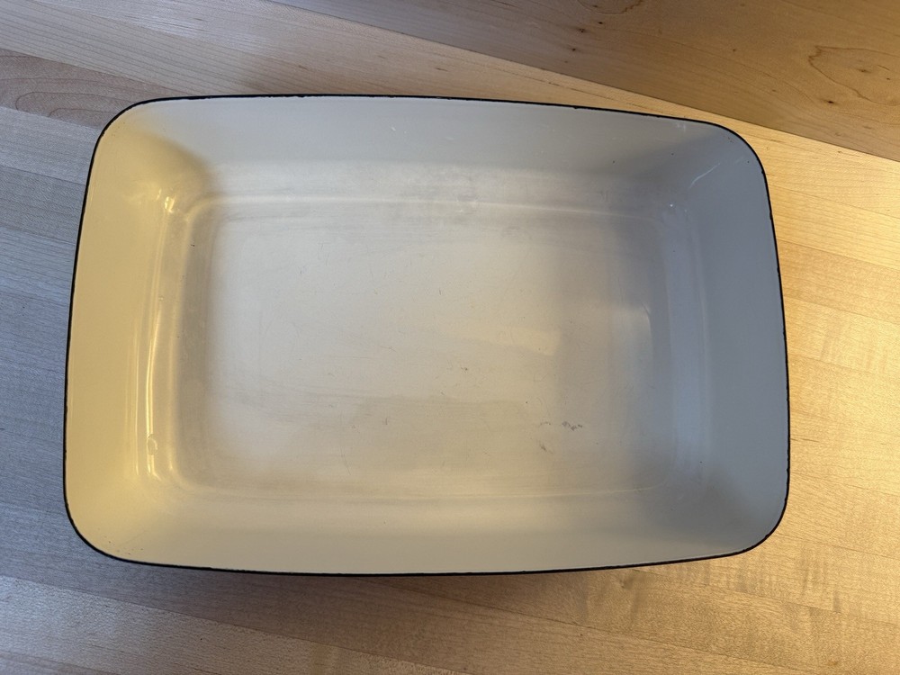 Kingsbury Rectangular Ceramic Baking Dish White Brown Orange