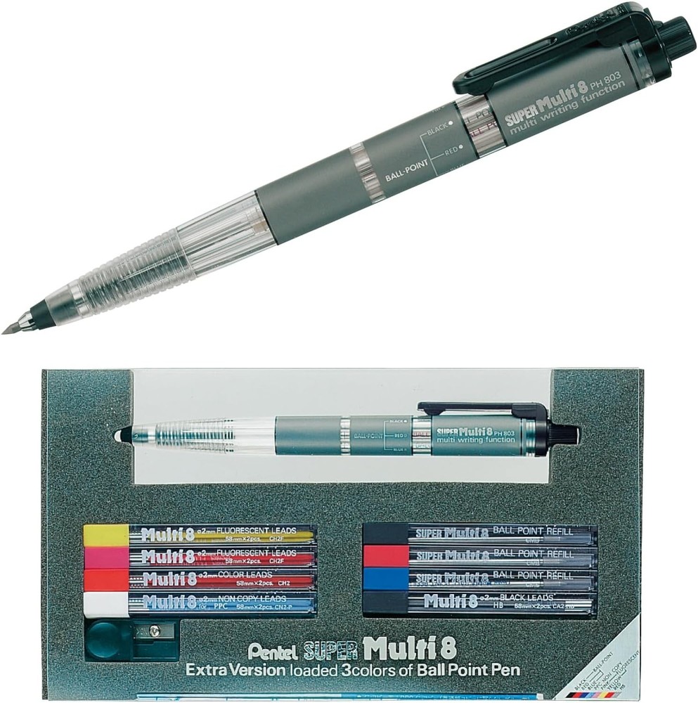 Pentel Super Multi 8 Automatic Mechanical Pencil Set (PH803ST)