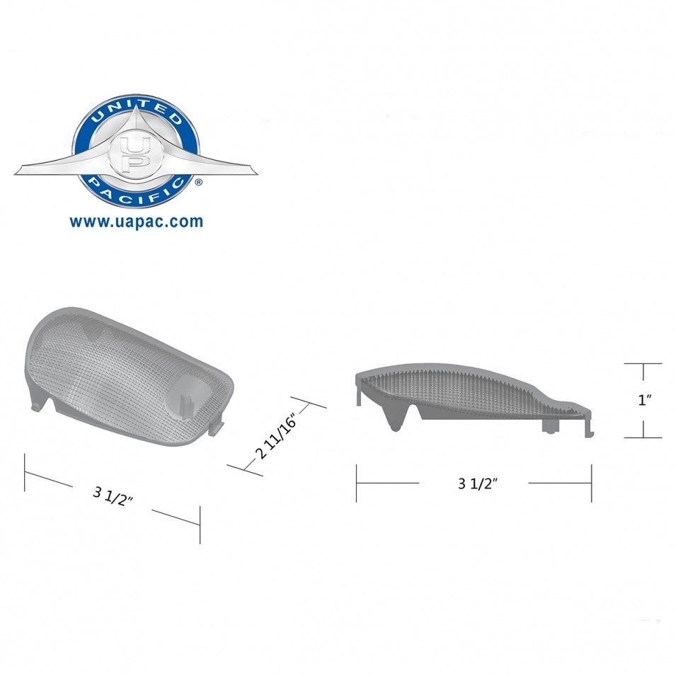 2006 Peterbilt Rectangular Dome Light Lens - Clear