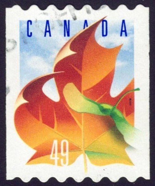 Canada sc#2008 Maple Leaf, Unit from Coil, Used