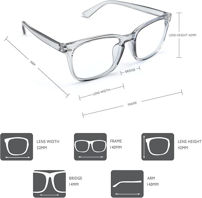 2 Blue Light Blocking Glasses Square Clear Computer Gaming Anti Blue