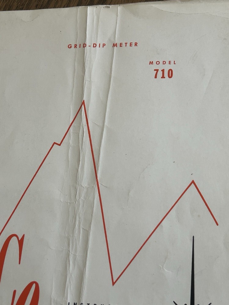 1959 EICO 710 GRID DIP METER Folder & Paperwork- Estate Piece, Read Below