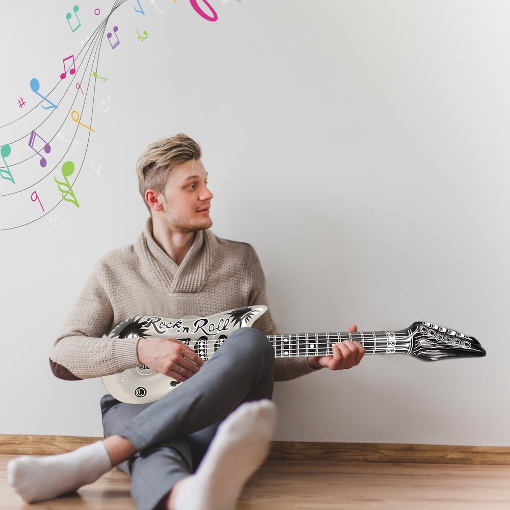 Silver Inflatable Guitar | Prop | Blow Up Standard,