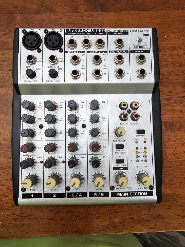 Behringer Eurorack UB802 8-input Mixer (Untested) No Power Cord
