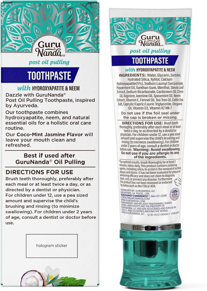 Hydroxyapatite Toothpaste, SLS & Fluoride Free, Whitening Toothpaste with Tongue