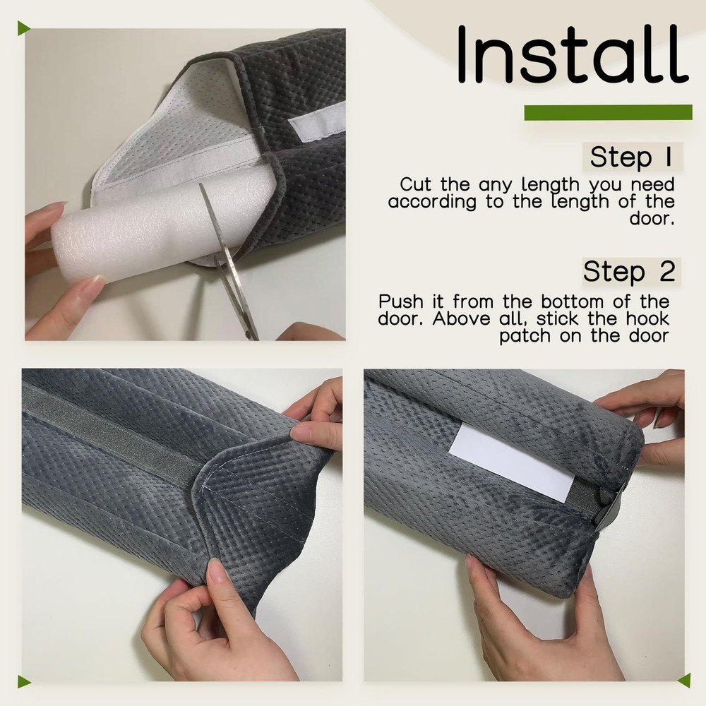 Under Door Draft Stopper Door, Sweep Weather Stripping, Double-Sided Windproo...