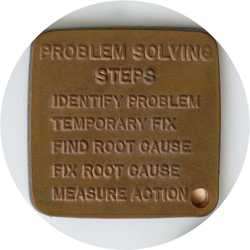 1987 Zero Defects Day Problem Solving Steps Employee Key Fob Tag Medal 33mm