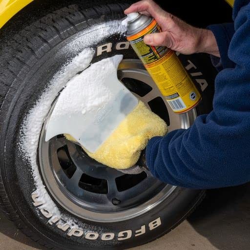 Extra Large Microfiber Auto Tire Scrubbing Mitt with Detachable Plastic Spray