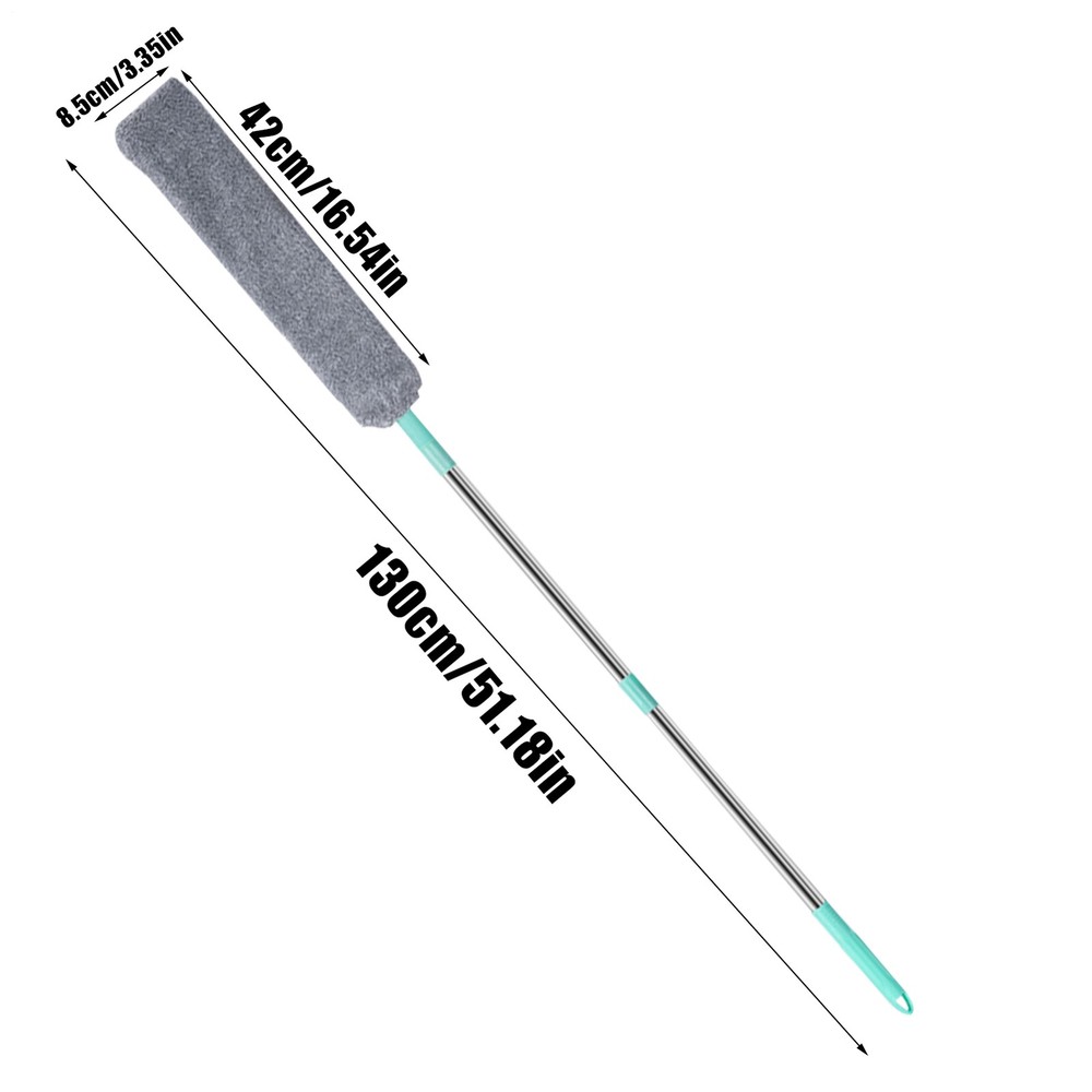 Flat Duster Retractable Long Handle Microfiber Duster Under Appliance