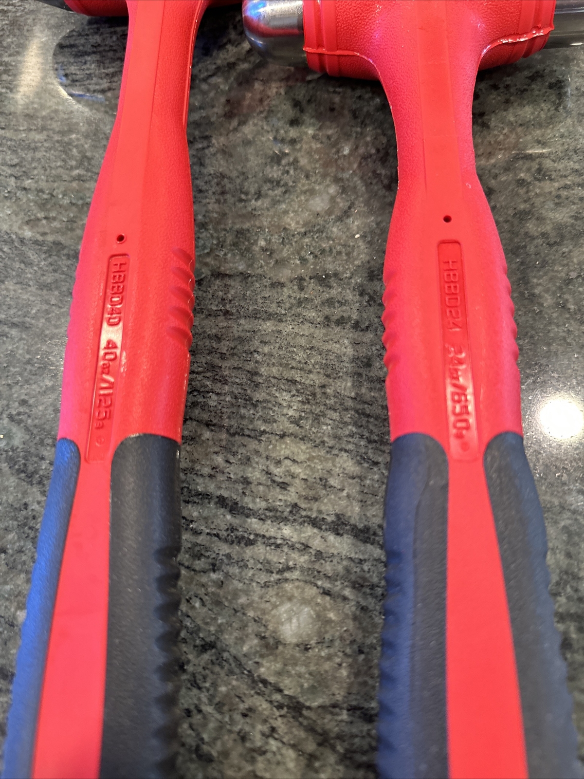 Snap On hbbd32, hbbd24 ball peen soft grip dead blow hammer combo deal red