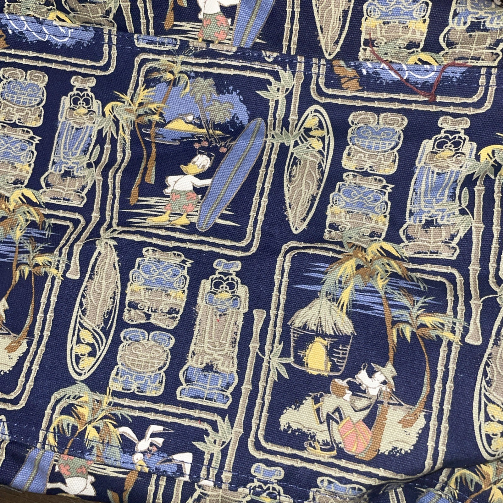 NWT Disney Store Tiki Hawaii Tropical Canvas Mickey Aulani Tote Bag 21x10x8