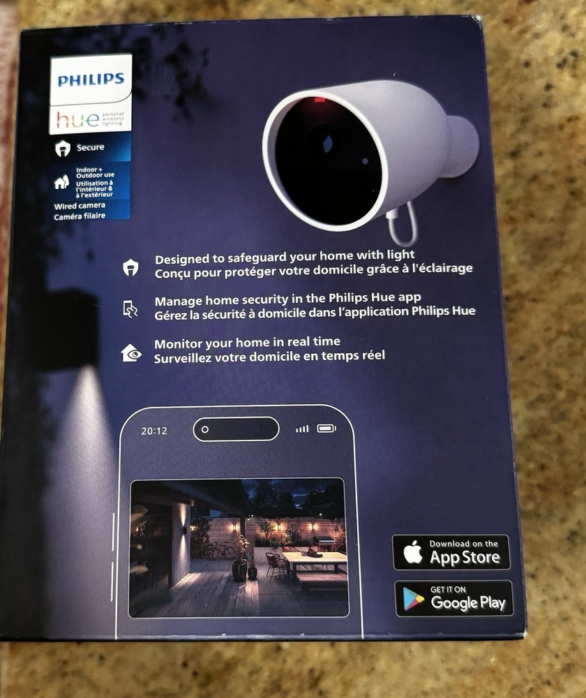 Philips Hue Secure Wired Smart Home Security Camera - White Brand New