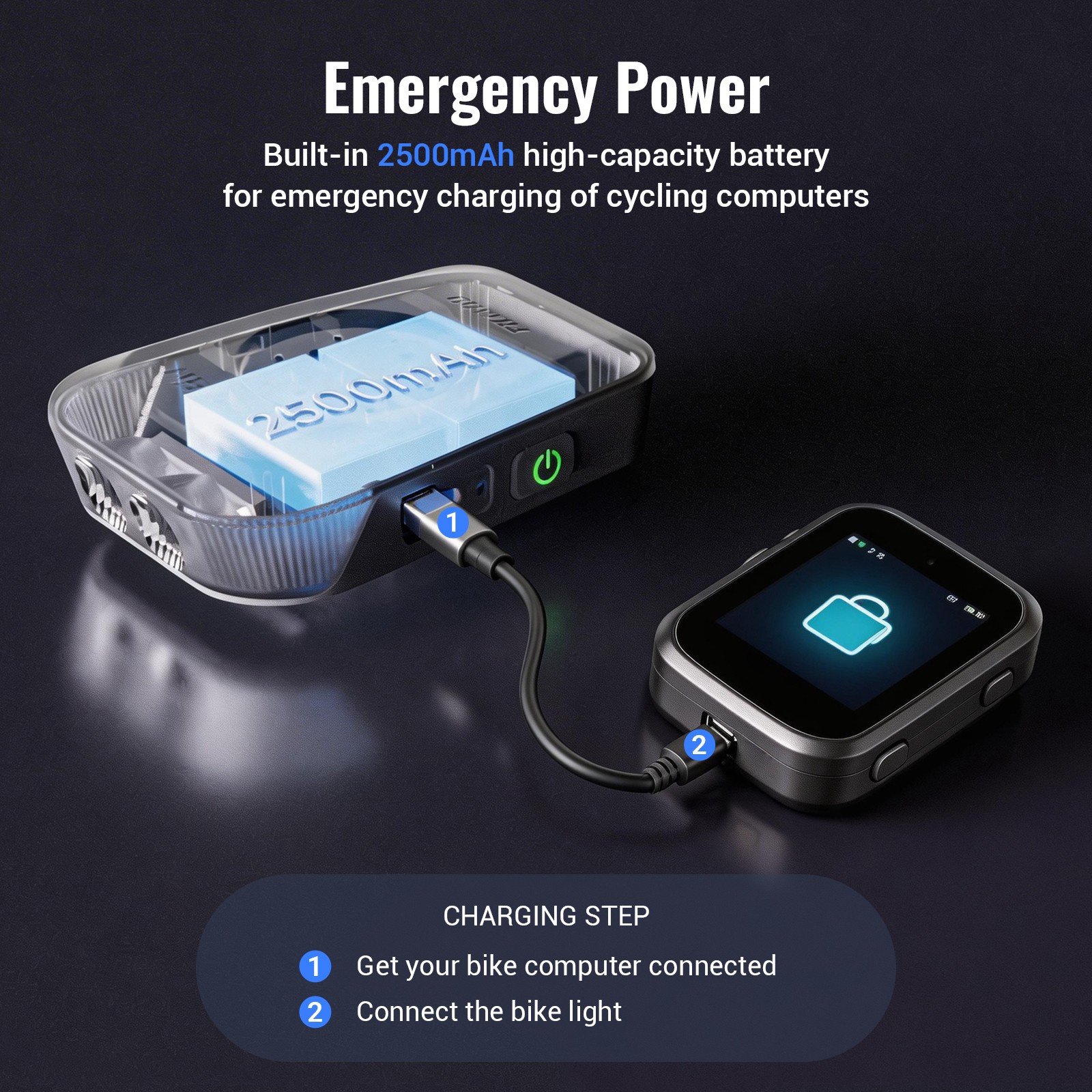 RAVEMEN FR1100 SE Bike Headlight For Garmin Wahoo GPS Bicycle Front Light AGM04