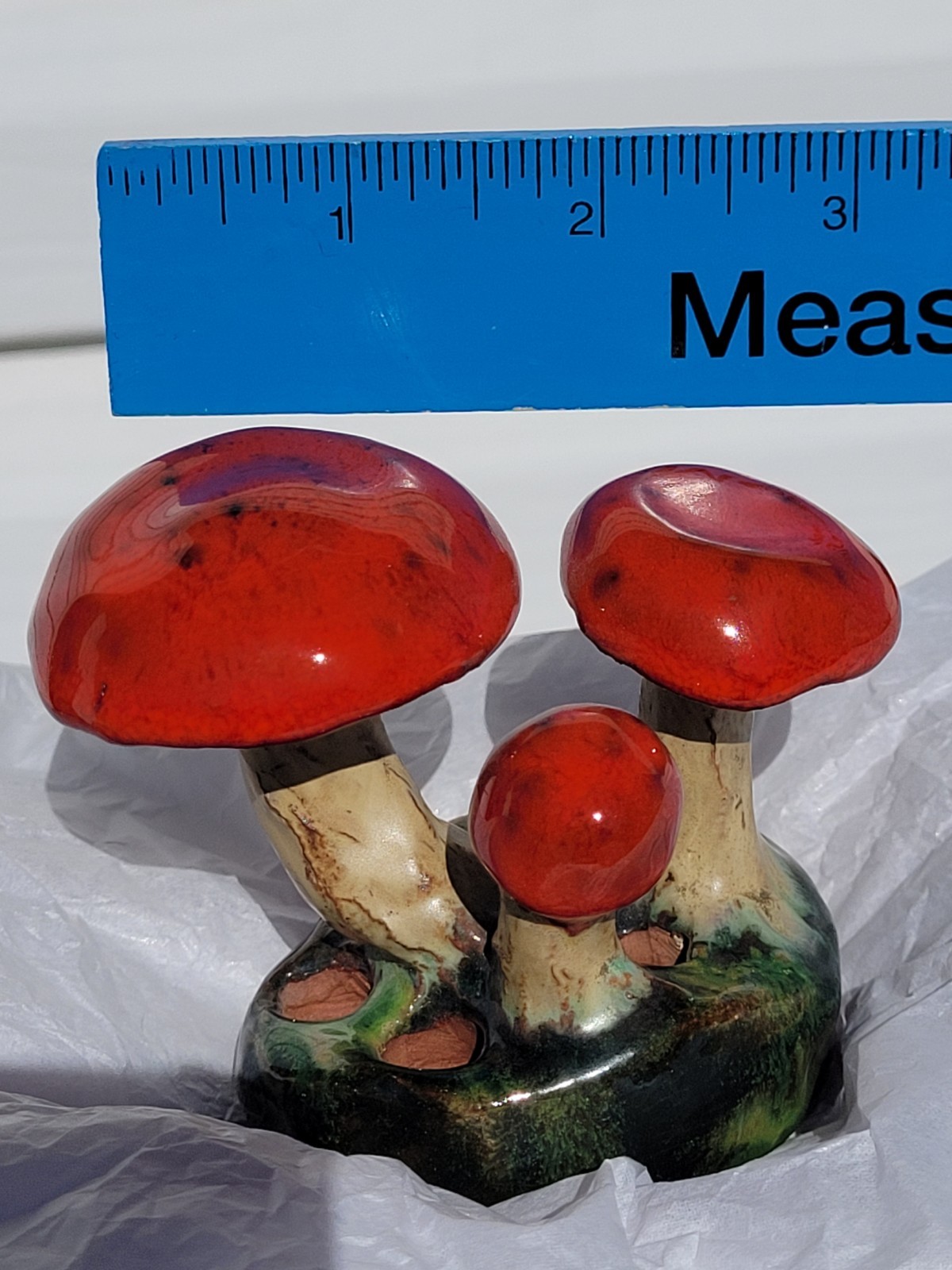 Rare Vintage Early Lorenzen Lantz Nova Scotia Clay Gloss Red Mushroom Tricholoma