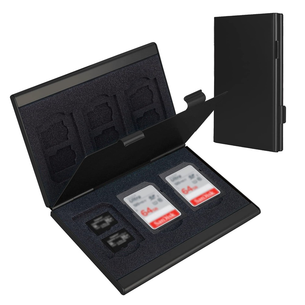 SD , SD Card Case,CF Memory Case Aluminum Alloy Hard Shell, Double-Layer Capa...