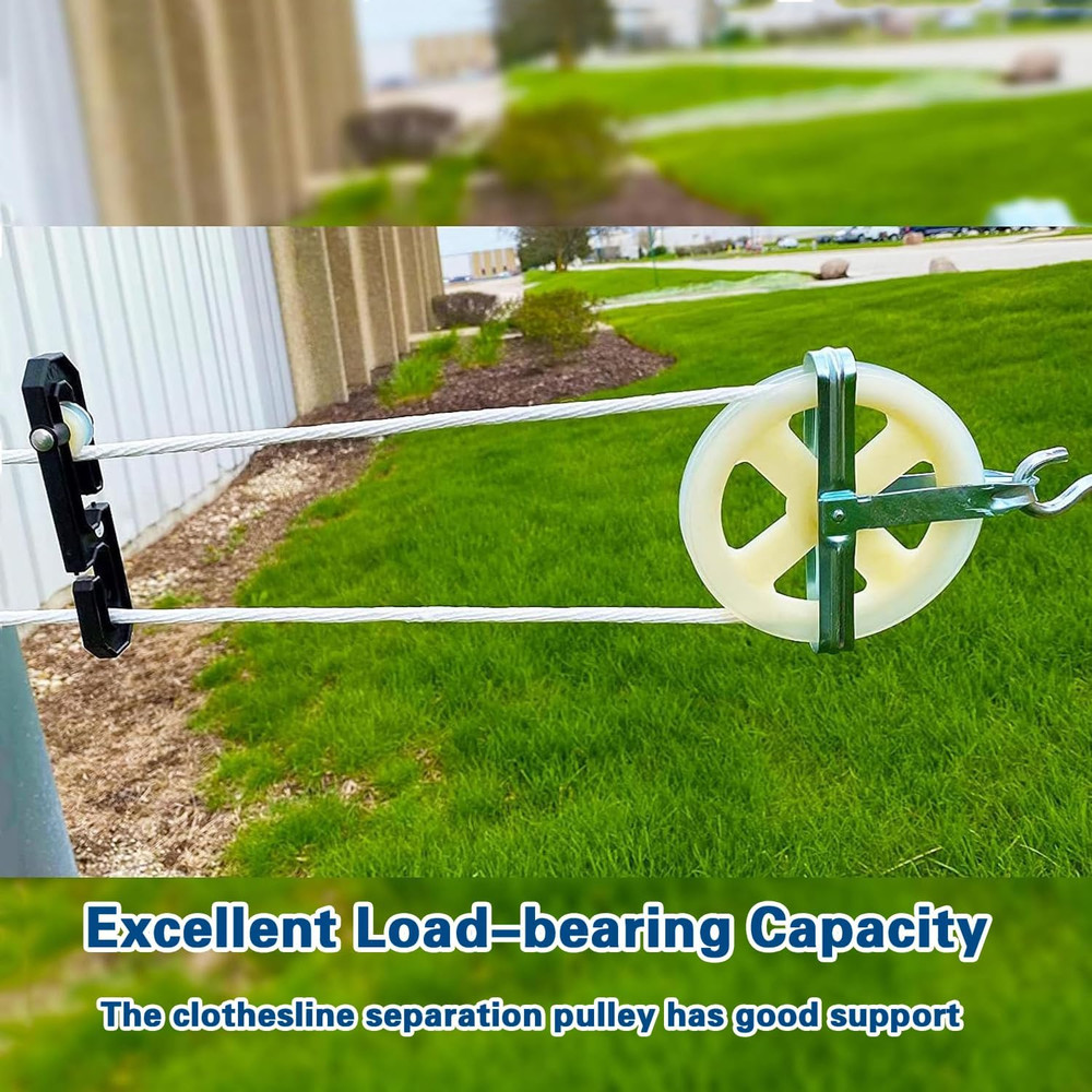 Plastic Aluminum Clothesline Separator Spreader Pulley Clothesline Pull