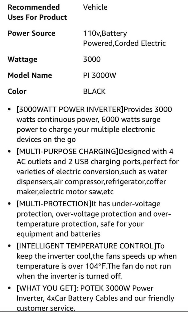 Potex 3000 Watt Power inverter